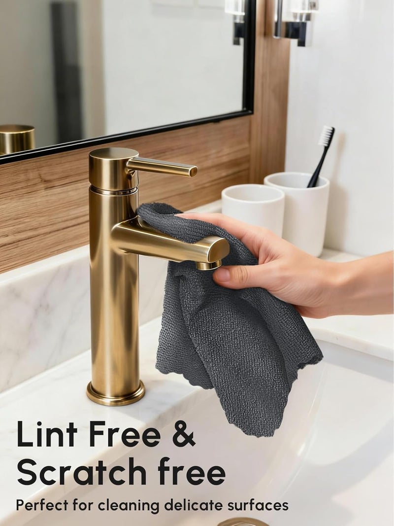 SOOWASH Microfiber Cleaning Cloths Roll, 75 Pack Tear Away Microfiber Towels Roll, 12" x 12" Lint Free Rags, Reusable Cleaning Cloths, Washable, Scratch Free,Ultra Absorbent Dish Rags(Dark Grey) - Image 4
